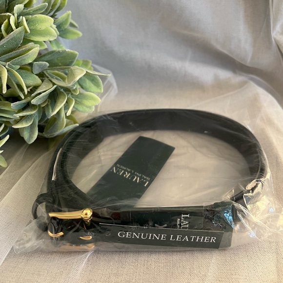 NWT Lauren Ralph Lauren Women’s Genuine Leather Classic Belt in Black - Picture 4 of 7
